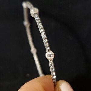 Freida Rothman Station Pave Angle Bangle Bracelet